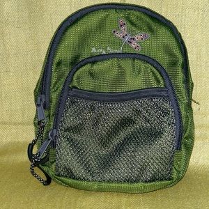 🎒mini backpack super cute with adjustable straps zipper pouches front net pouch